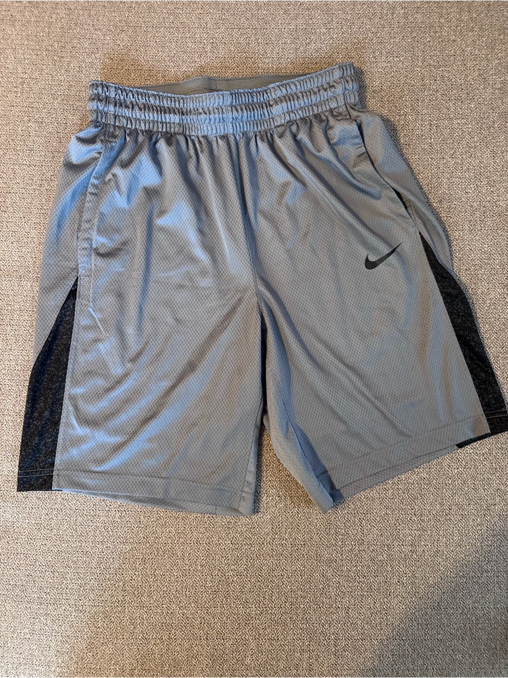 Nike Light Gray Performance Shorts with Black Panels